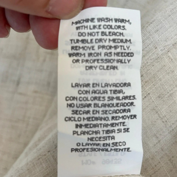 Vintage Sag Harbor Woman Natural Beige Linen Blend One Button Blazer Plus 24W - Picture 7 of 8